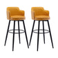 Contemporary Swivel Bar Stool Upholstered Leather Stools with Footrest Orange 2 Piece Set Clearhalo 'Bar Furniture' 'Bar Stools' 'bar_stools' 'furn' 'furn_bar_stools' 'Furniture' 'Kitchen & Dining Furniture' 5988949