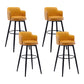 Contemporary Swivel Bar Stool Upholstered Leather Stools with Footrest Orange 4 Piece Set Clearhalo 'Bar Furniture' 'Bar Stools' 'bar_stools' 'furn' 'furn_bar_stools' 'Furniture' 'Kitchen & Dining Furniture' 5988951