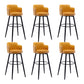 Contemporary Swivel Bar Stool Upholstered Leather Stools with Footrest Orange 6 Piece Set Clearhalo 'Bar Furniture' 'Bar Stools' 'bar_stools' 'furn' 'furn_bar_stools' 'Furniture' 'Kitchen & Dining Furniture' 5988954