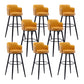 Contemporary Swivel Bar Stool Upholstered Leather Stools with Footrest Orange 8 Piece Set Clearhalo 'Bar Furniture' 'Bar Stools' 'bar_stools' 'furn' 'furn_bar_stools' 'Furniture' 'Kitchen & Dining Furniture' 5988955