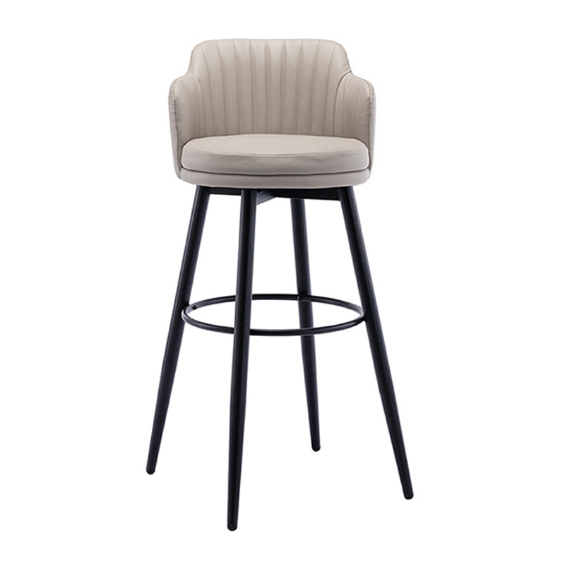 Contemporary Swivel Bar Stool Upholstered Leather Stools with Footrest Clearhalo 'Bar Furniture' 'Bar Stools' 'bar_stools' 'furn' 'furn_bar_stools' 'Furniture' 'Kitchen & Dining Furniture' 5988956