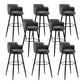 Contemporary Swivel Bar Stool Upholstered Leather Stools with Footrest Black 8 Piece Set Clearhalo 'Bar Furniture' 'Bar Stools' 'bar_stools' 'furn' 'furn_bar_stools' 'Furniture' 'Kitchen & Dining Furniture' 5988966