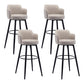 Contemporary Swivel Bar Stool Upholstered Leather Stools with Footrest Grey 4 Piece Set Clearhalo 'Bar Furniture' 'Bar Stools' 'bar_stools' 'furn' 'furn_bar_stools' 'Furniture' 'Kitchen & Dining Furniture' 5988969