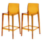 Sgabello da bar moderno in acrilico con schienale basso, senza braccioli, per soggiorno