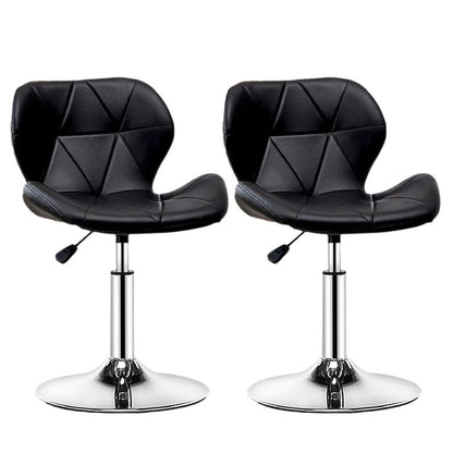 Scandinavian Metal Barstool Faux Leather Adjustable Counter Stool for Home