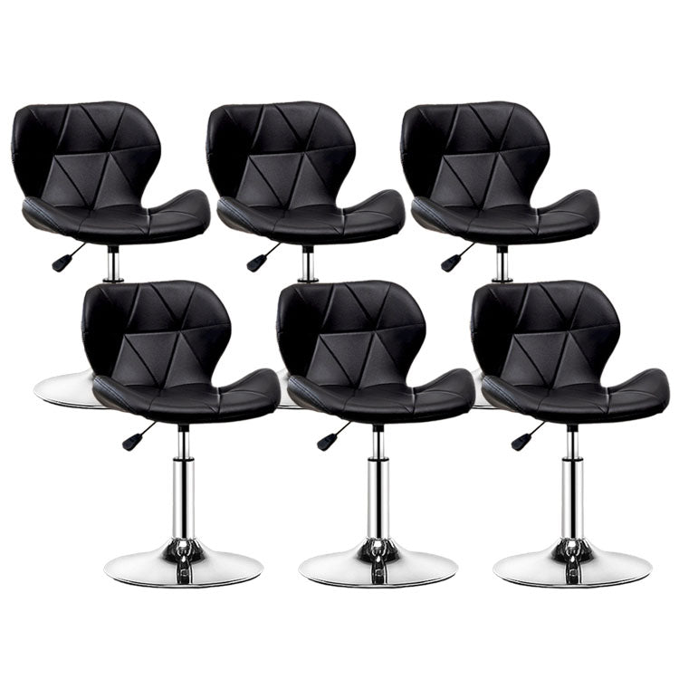 Scandinavian Metal Barstool Faux Leather Adjustable Counter Stool for Home