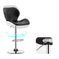 Scandinavian Metal Barstool Faux Leather Adjustable Counter Stool for Home