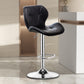 Scandinavian Metal Barstool Faux Leather Adjustable Counter Stool for Home