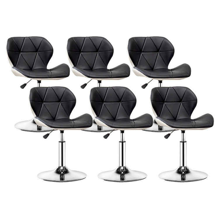 Scandinavian Metal Barstool Faux Leather Adjustable Counter Stool for Home