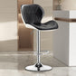 Scandinavian Metal Barstool Faux Leather Adjustable Counter Stool for Home