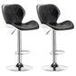 Scandinavian Metal Barstool Faux Leather Adjustable Counter Stool for Home