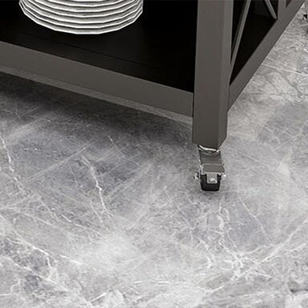 Carrello da cucina rotolante in stile moderno metallo carrello da cucina rettangolare con deposito aperto