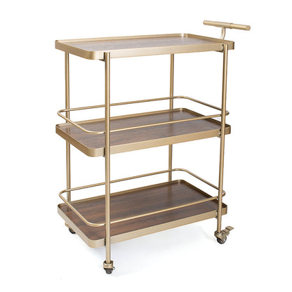 Contemporary 35.43"H Rolling Prep Table Rectangular Metal Prep Table for Dining Room