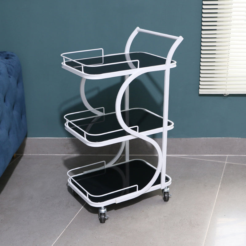 33.07 "高く現代的な長方形の準備テーブルキッチン用のローリングメタル準備テーブル