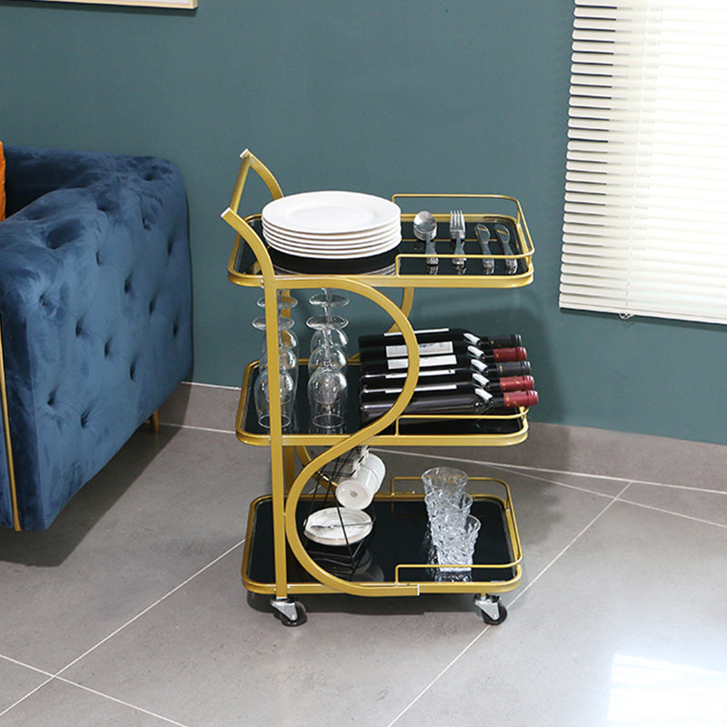 33.07 "高く現代的な長方形の準備テーブルキッチン用のローリングメタル準備テーブル