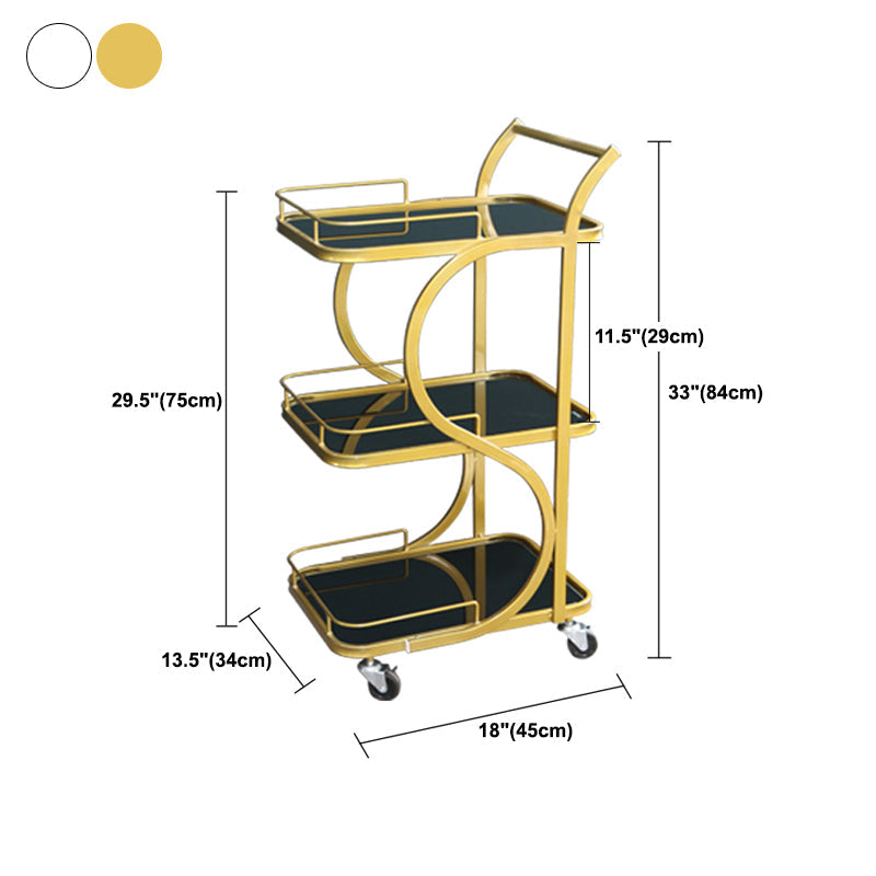 33.07 "高く現代的な長方形の準備テーブルキッチン用のローリングメタル準備テーブル