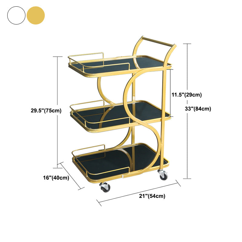 33.07 "高く現代的な長方形の準備テーブルキッチン用のローリングメタル準備テーブル