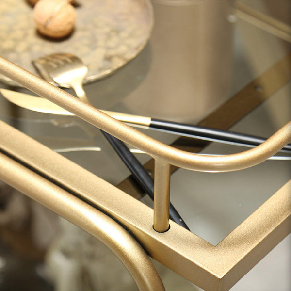 33.86" High Modern Style Rectangle Prep Table Rolling Metal Prep Table for Home