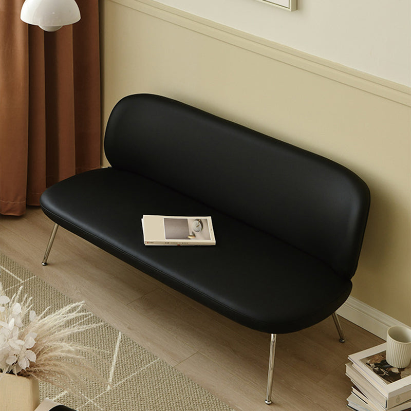 Faux Leather Modern Settee 2-seat Armless Seating in Black/Green Clearhalo 'furn' 'furn_sofas' 'Furniture' 'Living Room Furniture' 'Sofa' 'sofas' 5989984