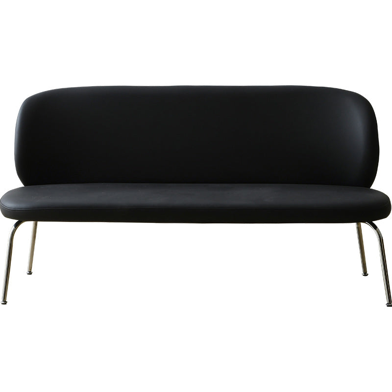 Faux Leather Modern Settee 2-seat Armless Seating in Black/Green Clearhalo 'furn' 'furn_sofas' 'Furniture' 'Living Room Furniture' 'Sofa' 'sofas' 5989986