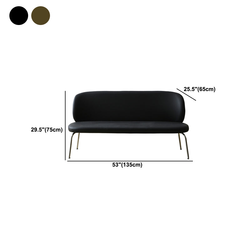 Faux Leather Modern Settee 2-seat Armless Seating in Black/Green Clearhalo 'furn' 'furn_sofas' 'Furniture' 'Living Room Furniture' 'Sofa' 'sofas' 5989991