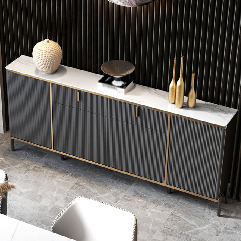 Armoire à buffet de salon en pierre armoire à serveur buffet moderne avec stockage et tiroir