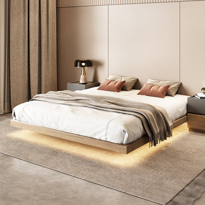 Pine Wood Platform Bed Frame in Natural,78.74 Inch Long with  Legs