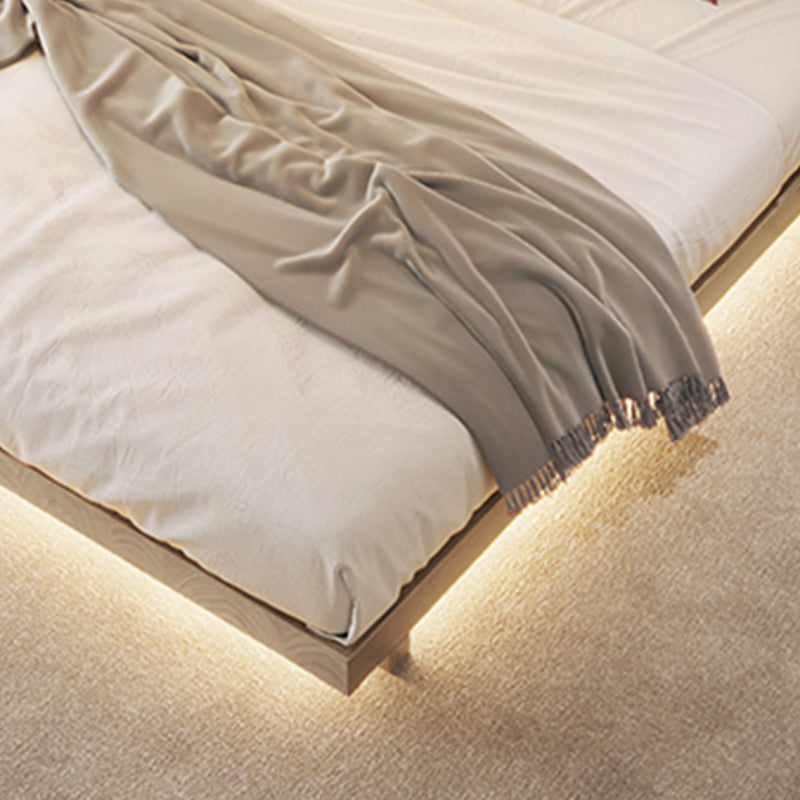 Pine Wood Platform Bed Frame in Natural,78.74 Inch Long with  Legs