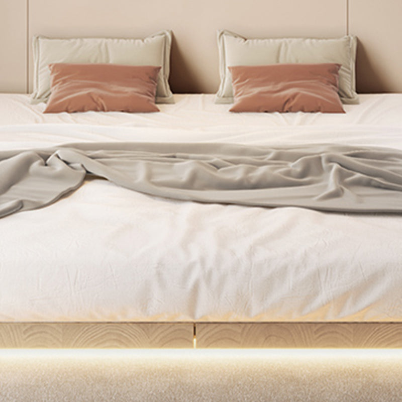 Pine Wood Platform Bed Frame in Natural,78.74 Inch Long with  Legs