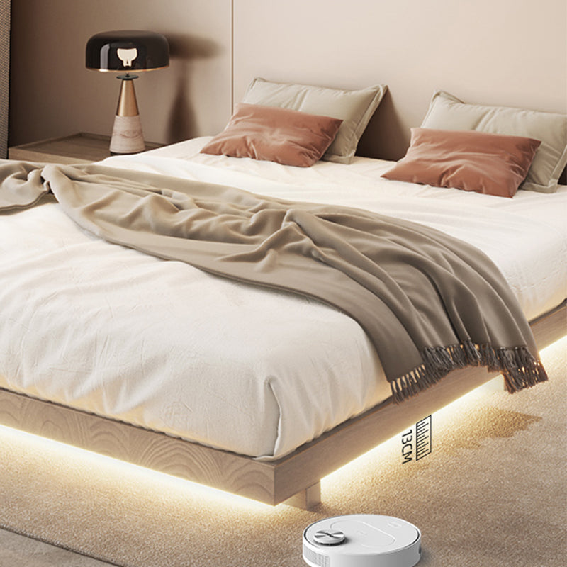 Pine Wood Platform Bed Frame in Natural,78.74 Inch Long with  Legs