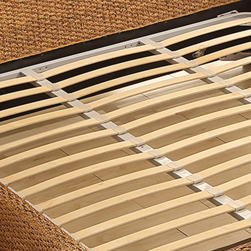 Letto standard di rattan tropicale con letto di testiera e gambe di faggio