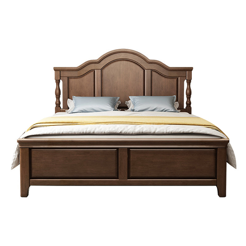 84.65 inch Wide Mid-century Bed Frame Solid Wood Bed with Headboard