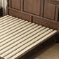 84.65 inch Wide Mid-century Bed Frame Solid Wood Bed with Headboard