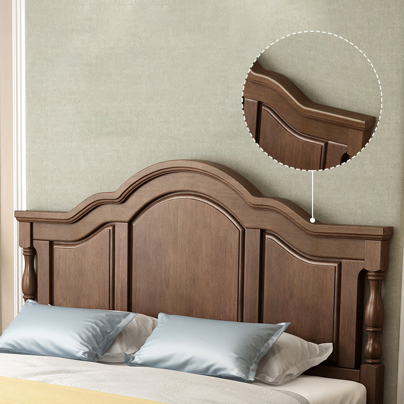 84.65 inch Wide Mid-century Bed Frame Solid Wood Bed with Headboard