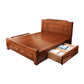 84.65 inch Wide Traditional Bed Frame Rubberwood Panel Bed with Headboard