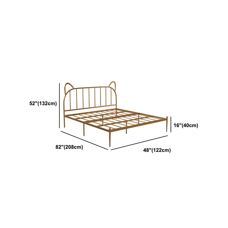 Crame de lit contemporain de 84,65 pouces de large Metai Gold Slat Lit avec tête de lit