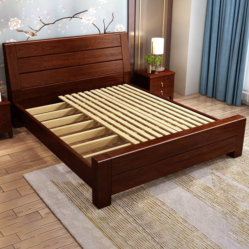 84.65 inch Wide Traditional Panel Bed Walnut Bed with Headboard Panel Queen Clearhalo 'Bedroom Furniture' 'Beds' 'furn' 'furn_beds' 'Furniture' 5994925