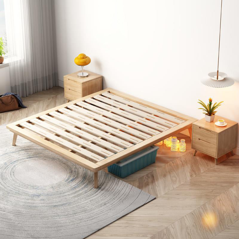 84.65 inch Wide Contemporary Bed Solid Wood Platform Bed Frame
