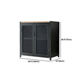 Industrial Accent Cabinet with Wooden Top and Metal Legs and 2 Doors