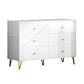 Contemporary White Wooden Chest with Drawers and Metal Legs Accent Chest