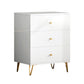 Contemporary White Wooden Chest with Drawers and Metal Legs Accent Chest