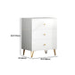 Contemporary White Wooden Chest with Drawers and Metal Legs Accent Chest