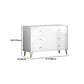 Contemporary White Wooden Chest with Drawers and Metal Legs Accent Chest