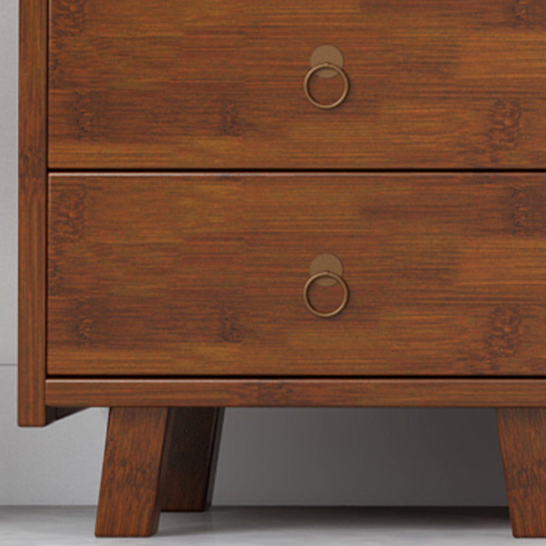 Mid-Century Modern Accent Chest with Drawers and Shelf in Brown Clearhalo 'Cabinets & Chests' 'cabinets_chests' 'furn' 'furn_cabinets_chests' 'Furniture' 'Living Room Furniture' 5995065