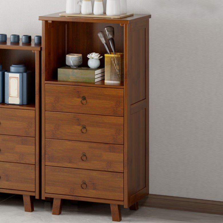 Mid-Century Modern Accent Chest with Drawers and Shelf in Brown Clearhalo 'Cabinets & Chests' 'cabinets_chests' 'furn' 'furn_cabinets_chests' 'Furniture' 'Living Room Furniture' 5995068