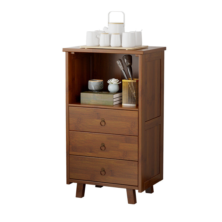 Mid-Century Modern Accent Chest with Drawers and Shelf in Brown Clearhalo 'Cabinets & Chests' 'cabinets_chests' 'furn' 'furn_cabinets_chests' 'Furniture' 'Living Room Furniture' 5995072