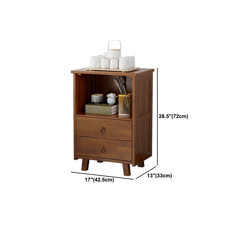 Mid-Century Modern Accent Chest with Drawers and Shelf in Brown Clearhalo 'Cabinets & Chests' 'cabinets_chests' 'furn' 'furn_cabinets_chests' 'Furniture' 'Living Room Furniture' 5995074
