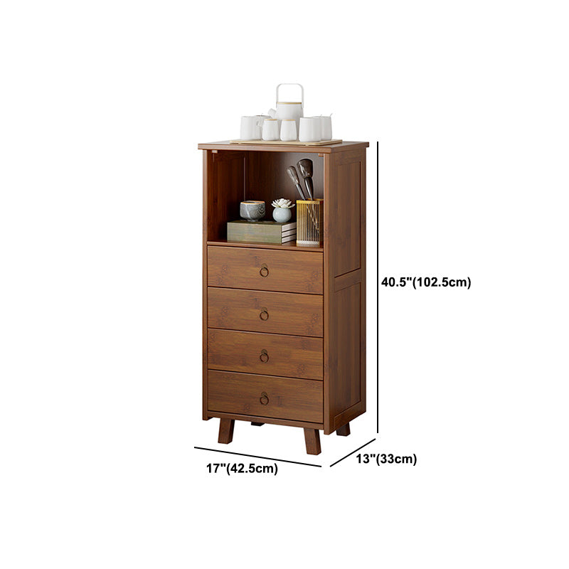 Mid-Century Modern Accent Chest with Drawers and Shelf in Brown Clearhalo 'Cabinets & Chests' 'cabinets_chests' 'furn' 'furn_cabinets_chests' 'Furniture' 'Living Room Furniture' 5995076