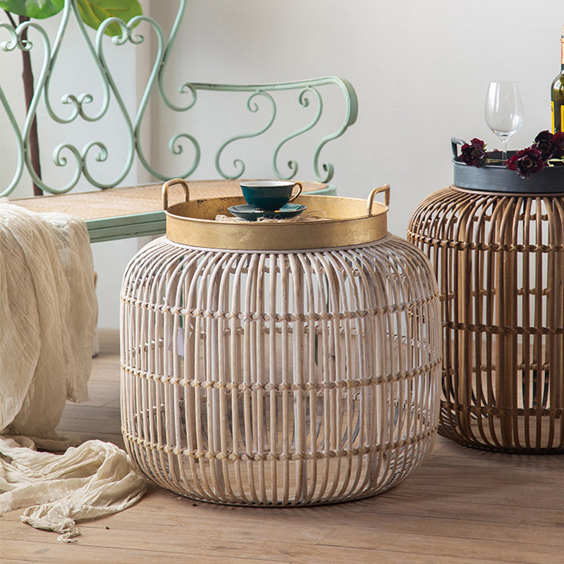 Paese francese tavolino rattan in difficoltà tavolino in metallo tavolo da cocktail