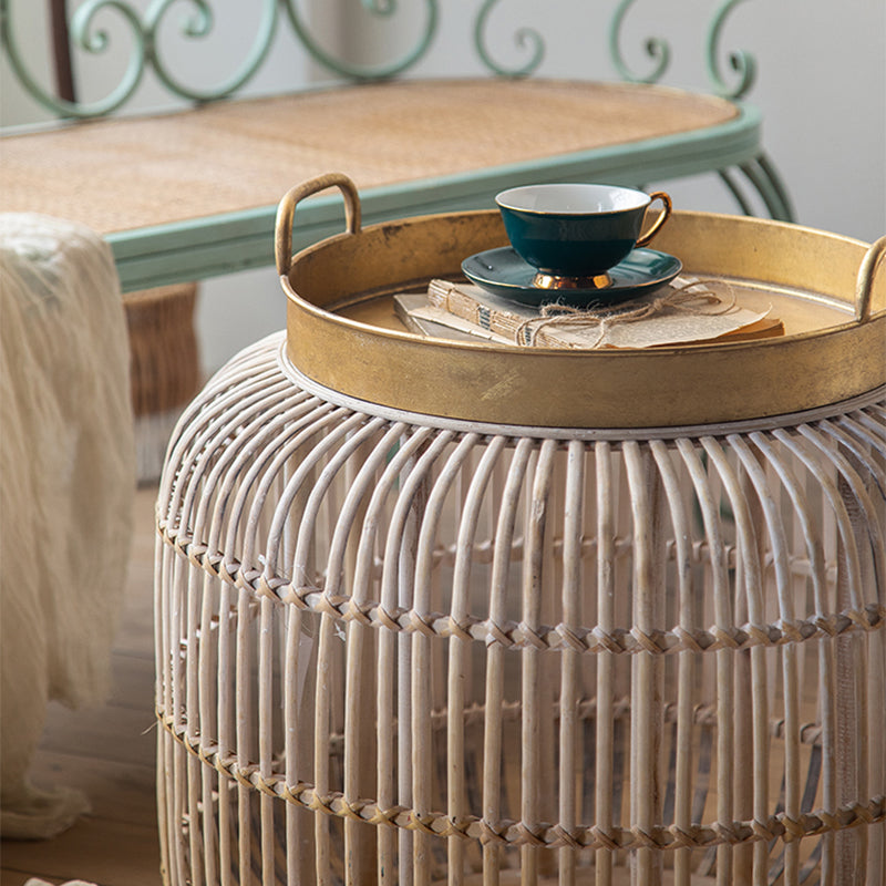 Paese francese tavolino rattan in difficoltà tavolino in metallo tavolo da cocktail